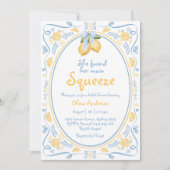 Main Squeeze Lemon Floral Vrijgezellenfeest Kaart (Voorkant)