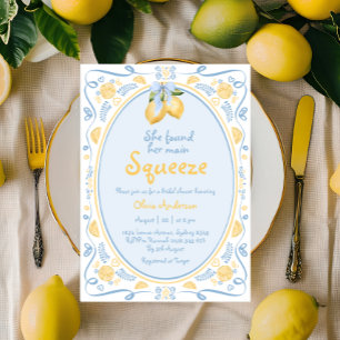 Main Squeeze Lemon Floral Vrijgezellenfeest Kaart