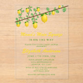 Main Squeeze Lemon Gender Neutral Baby Shower Acryl Uitnodigingen (Voorkant)