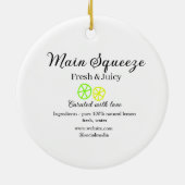 Main squeeze lemon juice homemade business name keramisch ornament (Achterkant)