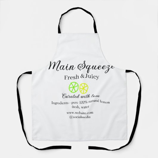 Main squeeze lemon juice homemade business name  schort (Voorkant)