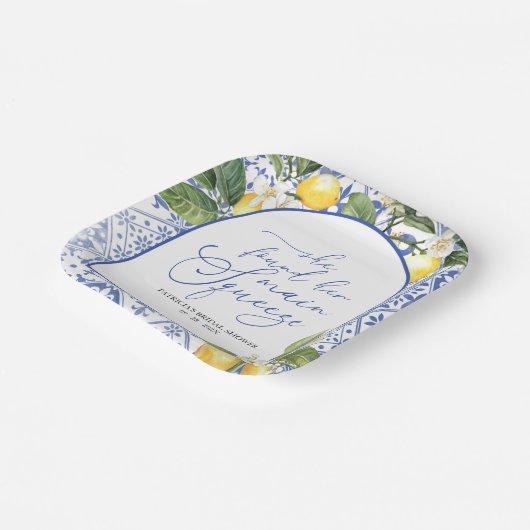 Main Squeeze Lemon Mediterraan Vrijgezellenfeest Papieren Bordje (Gebogen)