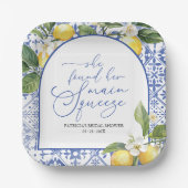 Main Squeeze Lemon Mediterraan Vrijgezellenfeest Papieren Bordje (Voorkant)