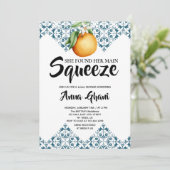 Main Squeeze Lemon Mediterrane Bruiloftsfeest Kaart (Staand voorkant)