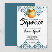 Main Squeeze Lemon Mediterrane Bruiloftsfeest Kaart (Voorkant / Achterkant)