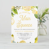 Main Squeeze Lemon Orchard Citrus Vrijgezellenfees Kaart (Staand voorkant)