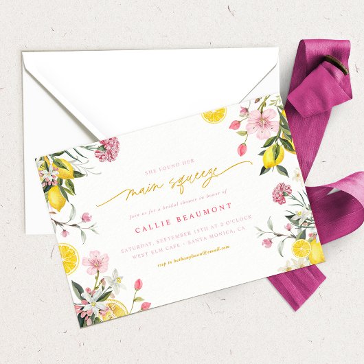 Main Squeeze Lemon Party Bruids Douche Uitnodiging