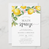 Main Squeeze Lemon Pink Floral Vrijgezellenfeest Kaart (Voorkant)