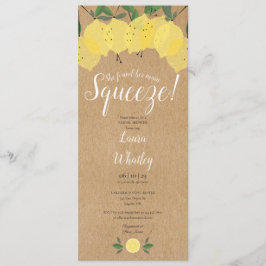 Main Squeeze Lemon Rustieke Bruiloftsborrel Kaart
