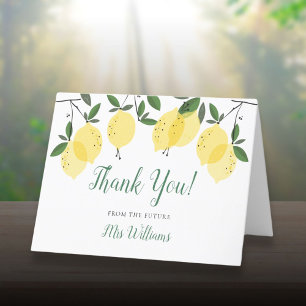 Main Squeeze Lemon Script Bruiloftsfeest Bedankkaart