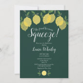 Main Squeeze Lemon Smaragdgroene Bruiloftsborrel Kaart (Voorkant)