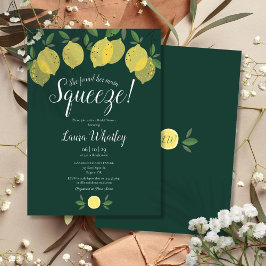 Main Squeeze Lemon Smaragdgroene Bruiloftsborrel Kaart