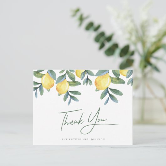 Main Squeeze Lemon vrijgezellenfeest Dank u Briefkaart (Staand voorkant)