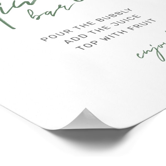 Main Squeeze Lemon Vrijgezellenfeest Mimosa Bar Te Poster (Hoek)