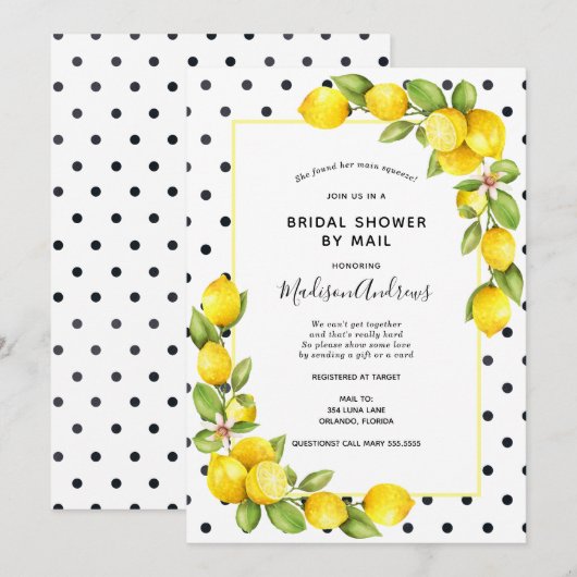 Main Squeeze Lemon Vrijgezellenfeest per Mail Kaart (Voorkant / Achterkant)