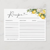 MAIN SQUEEZE LEMON VRIJGEZELLENFEEST RECEPT INFORMATIEKAARTJE (Voorkant)