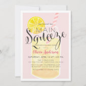Main Squeeze Lemonade Mason Jar Pink Vrijgezellenf Kaart (Voorkant)