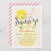 Main Squeeze Lemonade Mason Jar Vrijgezellenfeest Kaart (Voorkant / Achterkant)