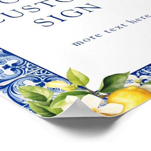 Main Squeeze Lemons Aangepaste Teken Tekst Poster (Hoek)