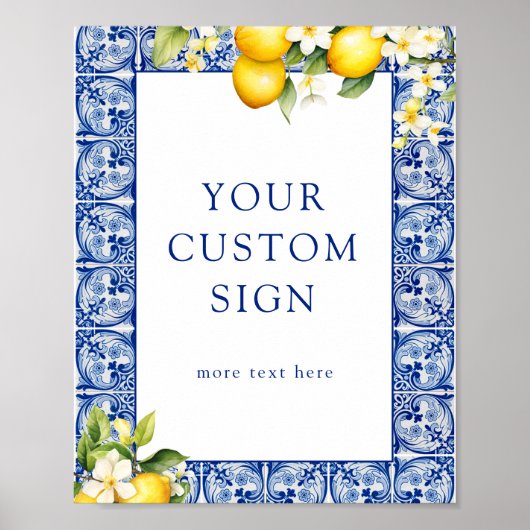 Main Squeeze Lemons Aangepaste Teken Tekst Poster (Voorkant)