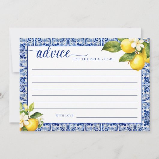 Main Squeeze Lemons Advies voor de bruid Kaart (Voorkant)