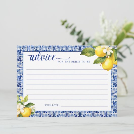 Main Squeeze Lemons Advies voor de bruid Kaart (Staand voorkant)