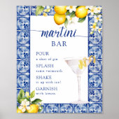 Main Squeeze Lemons Bruidsfeest Martini Bar Poster (Voorkant)
