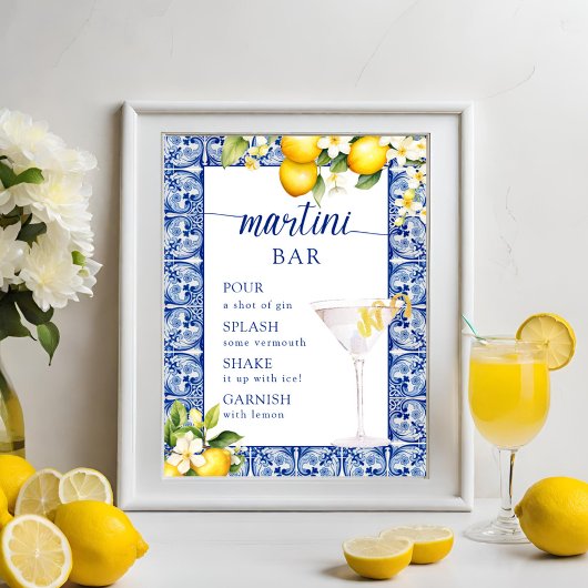 Main Squeeze Lemons Bruidsfeest Martini Bar Poster