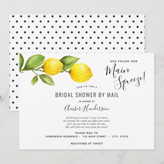 Main Squeeze Lemons Bruidsfeest per Post Kaart (Voorkant / Achterkant)