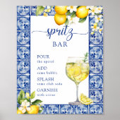 Main Squeeze Lemons Bruidsfeest Spritz Bar Poster (Voorkant)