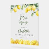 Main Squeeze Lemons Bruiloft Feest Welkom Acryl Bord (Hoek)