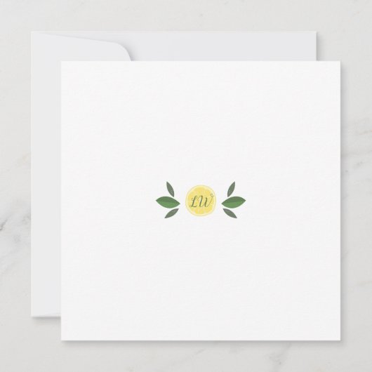 Main Squeeze Lemons Bruiloftsfeest Kaart (Achterkant)