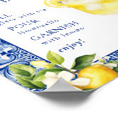 Main Squeeze Lemons Bruiloftsfeest Limoncello Bar Poster (Hoek)