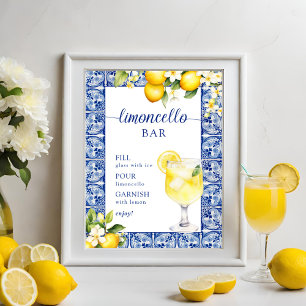 Main Squeeze Lemons Bruiloftsfeest Limoncello Bar Poster