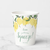 Main Squeeze Lemons Bruiloftsfeest Papieren Bekers (Achterkant)