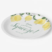Main Squeeze Lemons Bruiloftsfeest Papieren Bordje (Gekanteld)