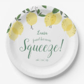 Main Squeeze Lemons Bruiloftsfeest Papieren Bordje (Voorkant)