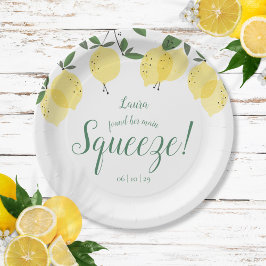 Main Squeeze Lemons Bruiloftsfeest Papieren Bordje