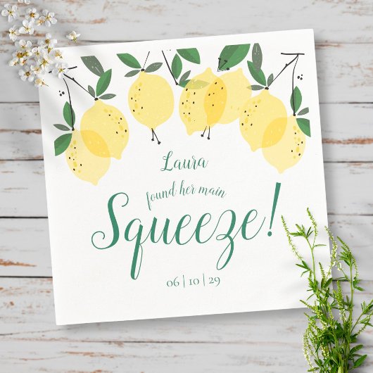 Main Squeeze Lemons Bruiloftsfeestje  Servet