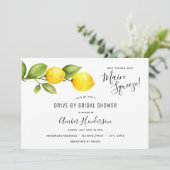 Main Squeeze Lemons Drive-By Vrijgezellenfeest Kaart (Staand voorkant)