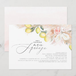 Main Squeeze Lemons en Pampas Grass Vrijgezellenfe Kaart