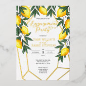 Main Squeeze Lemons Italiaans Verlangpartij Gold Folie Uitnodiging (Voorkant)