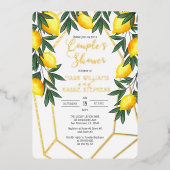 Main Squeeze Lemons Italy Couple's Shower Gold Folie Uitnodiging (Voorkant)