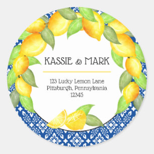 Main Squeeze Lemons Italy Return Address Ronde Sticker