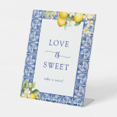 Main Squeeze Lemons Liefde is Zoet Reclamebord Met Voetstuk (Voorkant)