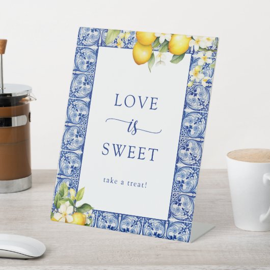 Main Squeeze Lemons Liefde is Zoet Reclamebord Met Voetstuk (Insitu)