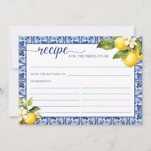 Main Squeeze Lemons Recept voor de bruid Kaart (Voorkant)