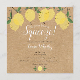 Main Squeeze Lemons Rustic Vierkante Bruiloftsborr Kaart