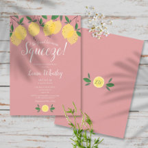 Main Squeeze Lemons Stof Roze Bruiloftsfeest