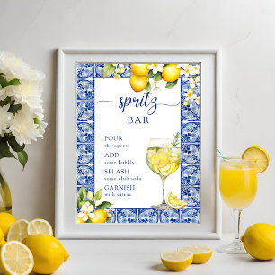Main Squeeze Lemons Vrijgezellenfeest Spritz Bar Poster